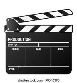 illustration of a clapper board, symbol for film and video