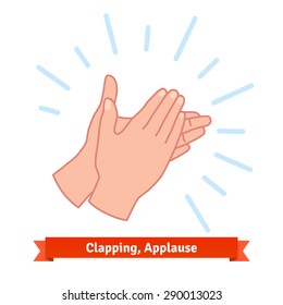 Illustration of clapping applauding hands. Flat vector icon.