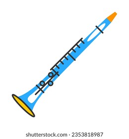 Illustration of clarinet. Jazz musical instrument.