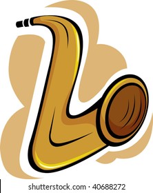 Illustration of a clarion with buttons	