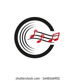 Ilustración de la plantilla de diseño del logotipo de la escuela de música de clase 