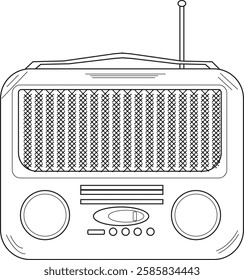 the illustration of classic 80's radio