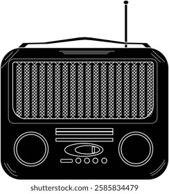 the illustration of classic 80's radio