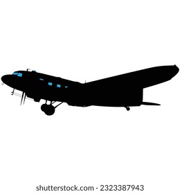 Illustration of a classic airliner and military transport aircraft