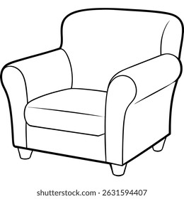 Illustration of a classic armchair isolated on transparent background