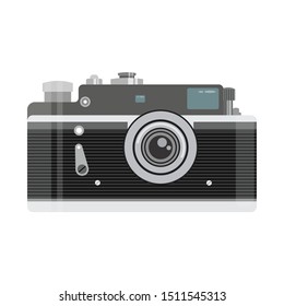 Illustration of a classic black and gray camera
