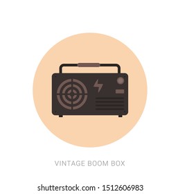 Illustration of classic boom box flat style
