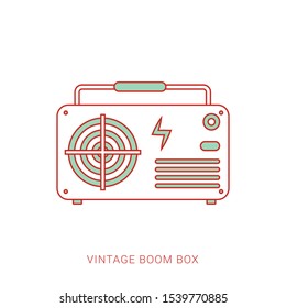 Illustration of classic boom box flat style