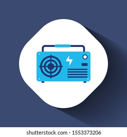 Illustration of classic boom box flat style