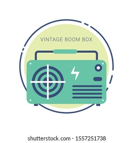 Illustration of classic boom box flat style