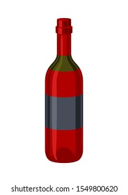 Illustration classic bottle of wine. Icon for bars and restaurants.