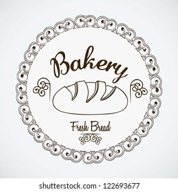 Illustration of classic bread, bakery icon, vector illustration