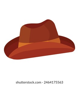 Illustration of a classic brown fedora hat, perfect for fashion and apparel designs