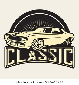 illustration classic car logo template