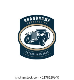illustration classic car logo template