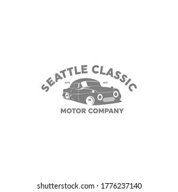 illustration classic car logo template