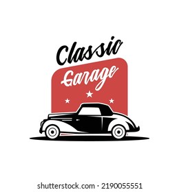 illustration classic car logo template Vector