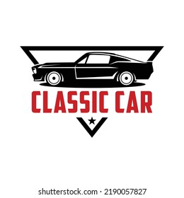 illustration classic car logo template Vector