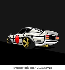 illustration classic car vector ,japan classic car concept