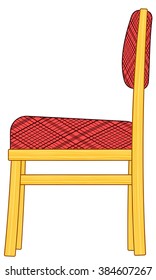 Illustration Of The Classic Domestic Padded Chair Icon. Side View