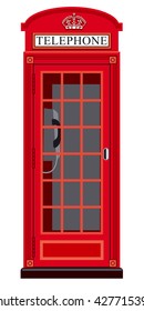 illustration of classic english booth phone in london