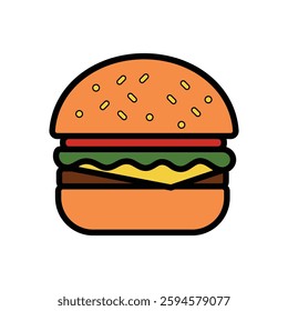 Illustration of a Classic Hamburger