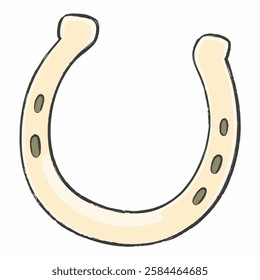 Illustration of a Classic Horseshoe, Perfect for Luck and Western Themed Designs A traditional horseshoe with metallic details, symbolizing luck, fortune, and rustic charm.