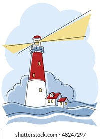 Illustration of a classic lighthouse.