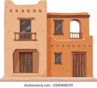 Illustration of a classic Mexican adobe house