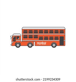 illustration of classic mumbai bus, vector art.
