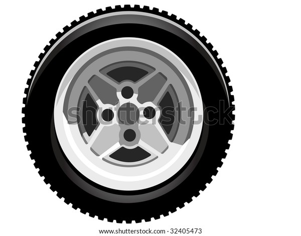 Illustration Classic Rally Car Tire On Stock Vector (Royalty Free ...