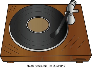 the illustration of classic recorder media player from 80's