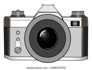 Illustration of classic slr camera isolated on white background