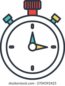 Ilustração de um cronômetro clássico isolado, simbolizando a gestão do tempo e a eficiência