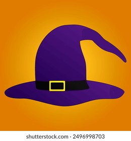 Illustration of a classic witch hat for Halloween. Perfect for spooky-themed projects, decorations, and holiday designs.