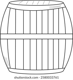 the illustration of the classic wooden barrel. 