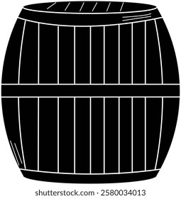 the illustration of the classic wooden barrel. 