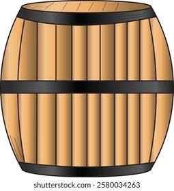 the illustration of the classic wooden barrel. 