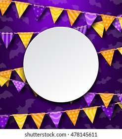 Illustration Clean Card with Colorful Bunting, Bright Background - Vector