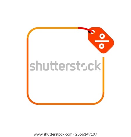 illustration of clean line frame with a tag and percentage symbol, highlighting bundle deals or discounted packages. Perfect for e commerce platforms, promotional banners, and marketing materials