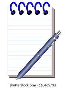 illustration clean note pad with handle for writing