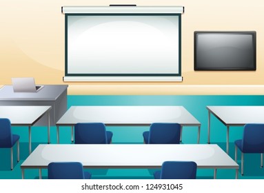 Illustration of a clean and organized classroom