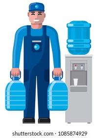 Illustration Of Clean Water Delivery Service Man