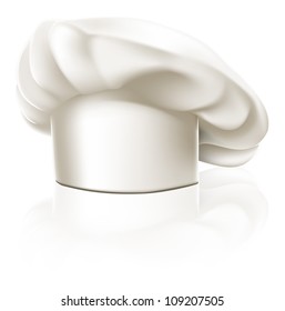 Illustration of a clean white chef or cook or bakers hat