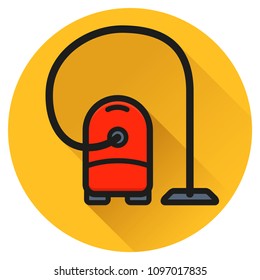 Illustration of cleaner vacuum circle flat icon