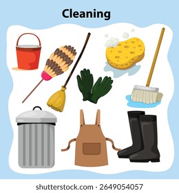 Illustration of Cleaning accessories object