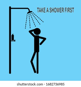 Illustration cleaning the body especially take a shower