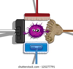 illustration of cleaning service image. Vector 5