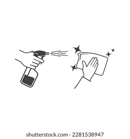 illustration of cleaning service, vector art.