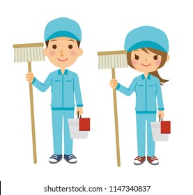 Illustration of the cleaning staff.